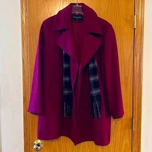 Red Pea Coat - Scarf Included! 22W - NWT